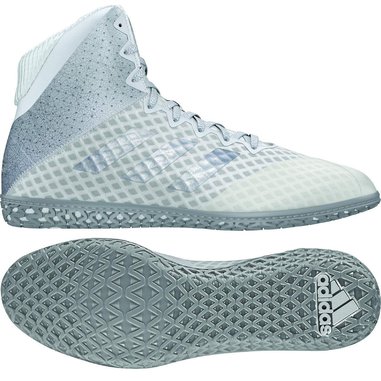 adidas Mat Wizard Hype Wrestling Shoes, color: White/Silver